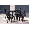 Ruudukujuline mustast terasest bistroolaud - L 668 x S 668 mm - Bolero