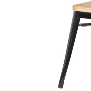 Bistroo baasist mustad terasest baaritoolid puidust istumisega - 4 tk komplektis - Bolero