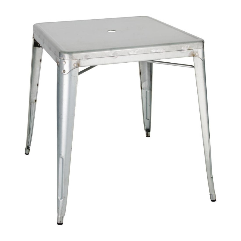 Square Steel Table in Grey - W 668 x D 668 mm - Bolero Square Steel Table in Grey - W 668 x D 668 mm - Bolero