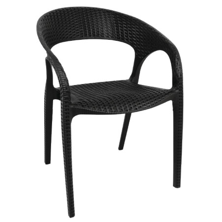 Toolistuvad mustad rotangist PP-toolid - 4 tükki Bolero restoranidele ja hotellidele