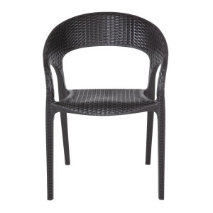 Toolistuvad mustad rotangist PP-toolid - 4 tükki Bolero restoranidele ja hotellidele