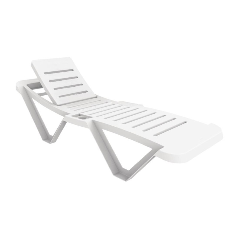 Chaises Longues en Polypropylène Blanc - Lot de 4 by Resol Chaises Longues en Polypropylène Blanc - Lot de 4 by Resol
