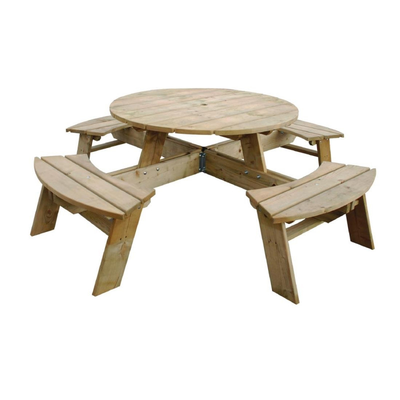 Round Wooden Picnic Table 2000mm Rowlinson: Sturdy & Elegant Round Wooden Picnic Table 2000mm Rowlinson: Sturdy & Elegant