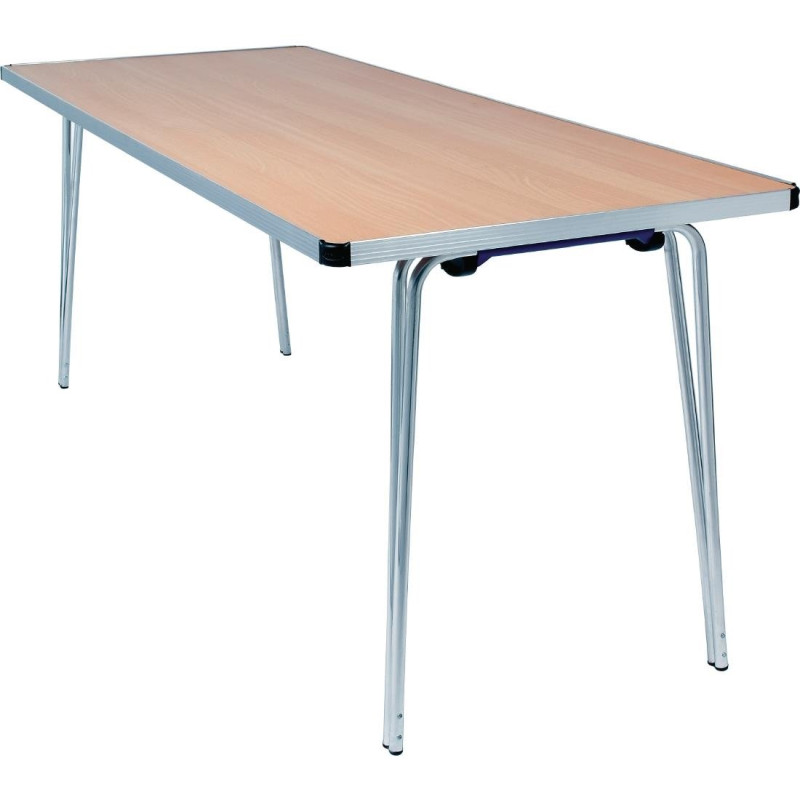 Table Pliante Effet Hêtre Contour 1830mm - Pratique et Robuste Table Pliante Effet Hêtre Contour 1830mm - Pratique et Robuste