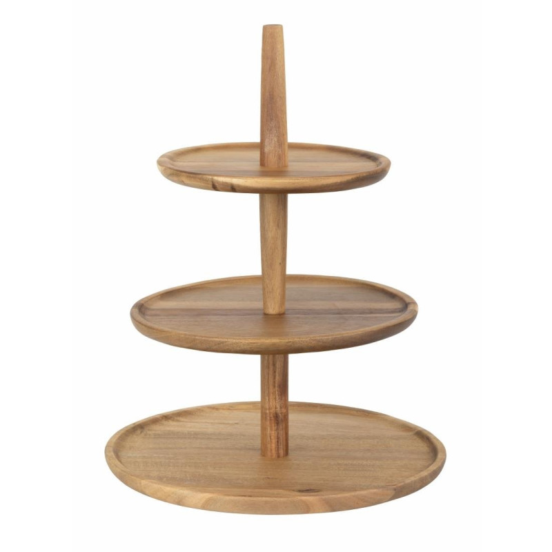3-Level Acacia Wood Display Stand ø305x395 mm - Olympia 3-Level Acacia Wood Display Stand ø305x395 mm - Olympia