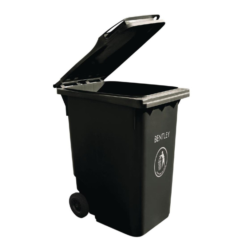 Poubelle à Roulettes Noire 240L en Polyéthylène - Usage Domestique et Commercial Poubelle à Roulettes Noire 240L en Polyéthylène - Usage Domestique et Commercial