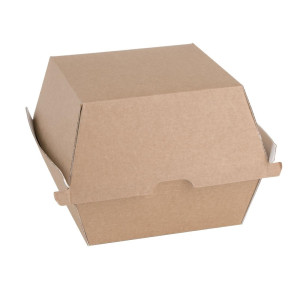 Väikesed komposteeritavad hamburgerikarbid 112mm - komplekt 150 Kraft Fiesta