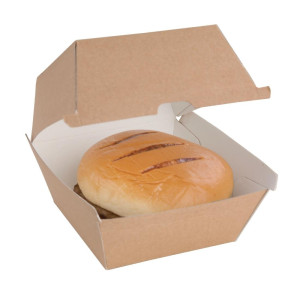 Väikesed komposteeritavad hamburgerikarbid 112mm - komplekt 150 Kraft Fiesta