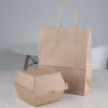 Väikesed komposteeritavad hamburgerikarbid 112mm - komplekt 150 Kraft Fiesta