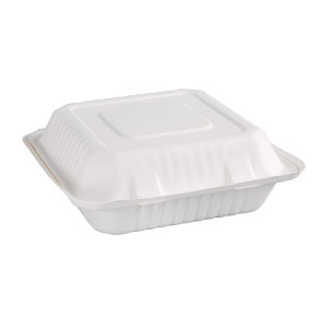 Hinged compostable Bagasse boxes 236mm - 200 tk komplekt