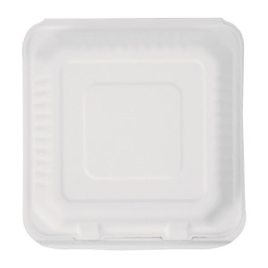 Hinged compostable Bagasse boxes 236mm - 200 tk komplekt