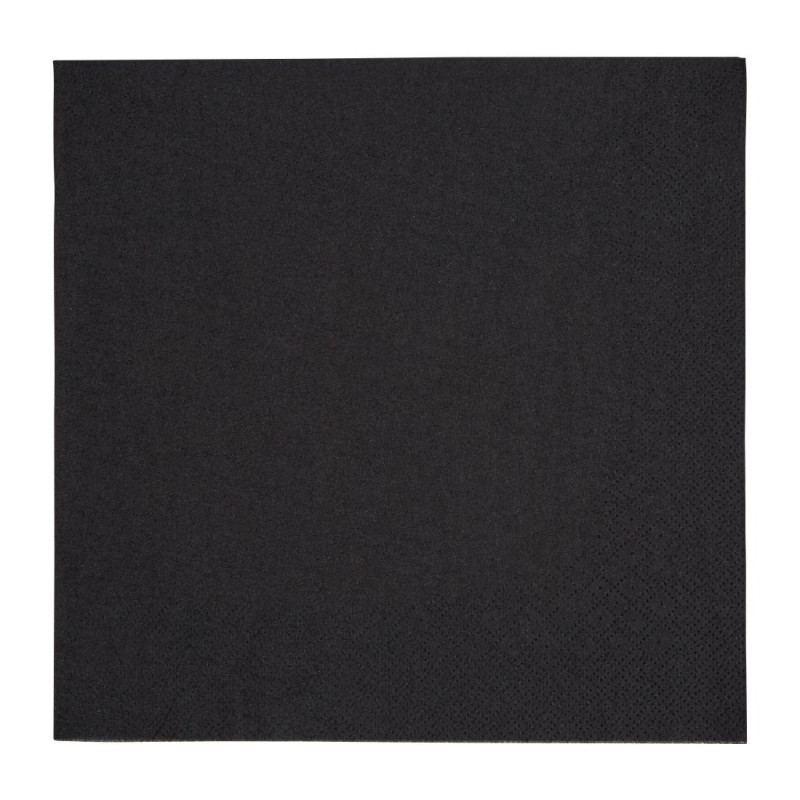 Serviettes Dîner 3 Plis Noires 400mm - Lot de 1000 - Qualité Supérieure Serviettes Dîner 3 Plis Noires 400mm - Lot de 1000 - Qualité Supérieure