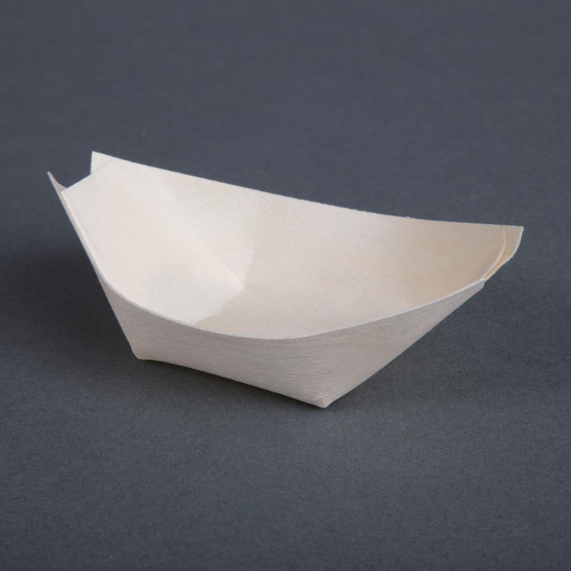 Plats biodégradables en peuplier pirogue 80 mm - Lot de 100: Écologie et praticité. Plats biodégradables en peuplier pirogue 80 mm - Lot de 100: Écologie et praticité.