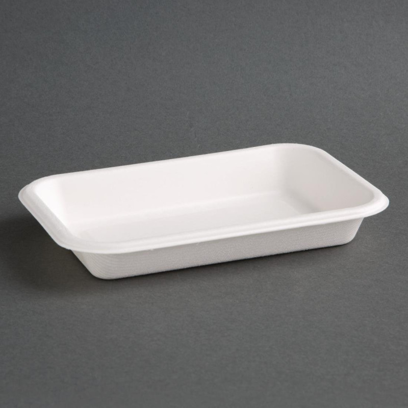 Barquettes compostables en bagasse 340ml - Éco-responsable, pratique Barquettes compostables en bagasse 340ml - Éco-responsable, pratique