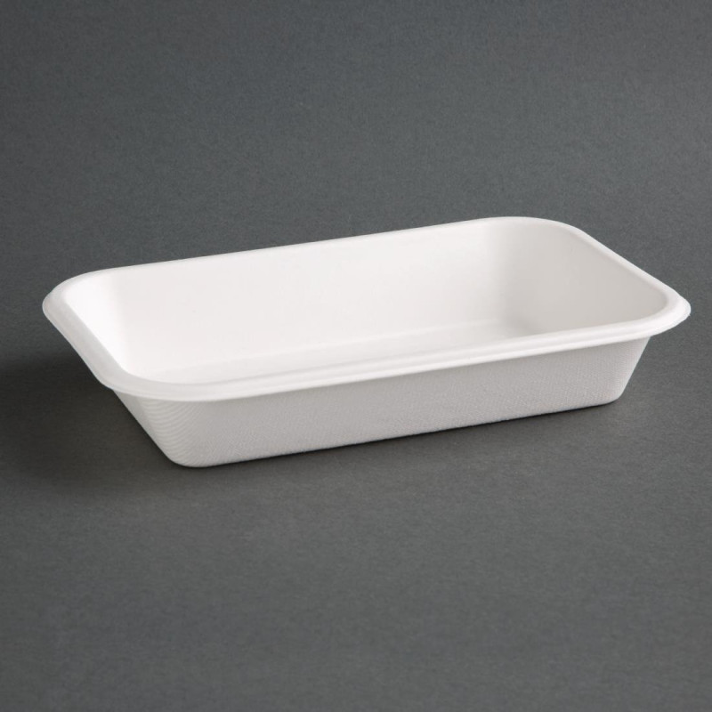 Compostable bagasse trays 680 ml - Pack of 50, superior quality Compostable bagasse trays 680 ml - Pack of 50, superior quality