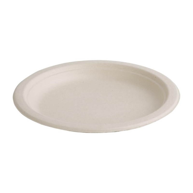 Round compostable plates made of natural bagasse - Pack of 50, 260mm Round compostable plates made of natural bagasse - Pack of 50, 260mm