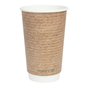 Puidust topeltseinaga komposteeritavad kuumade jookide tassid 455 ml - 500 tükki Vegware'ilt