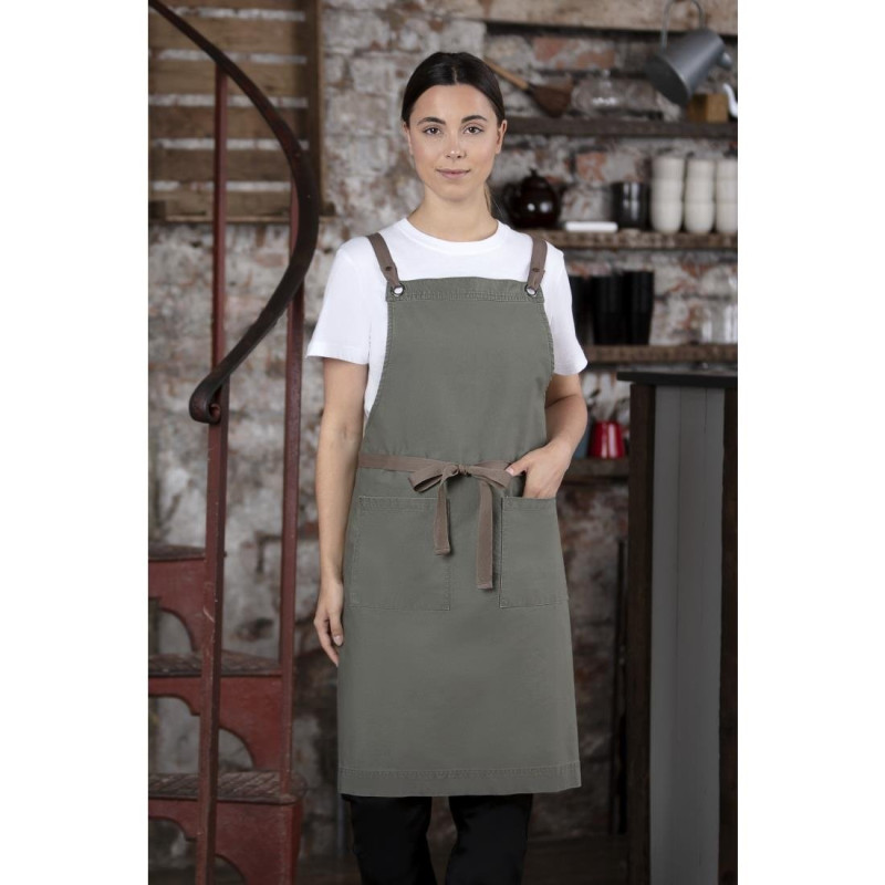 Cotton Khaki Bib Apron: Protection and Comfort Cotton Khaki Bib Apron: Protection and Comfort