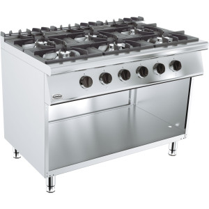 Professionaalne gaasipliit 700 - 6 põletit - CombiSteel