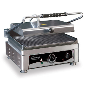 Grill Panini CombiSteel - Võimsus 3000 W, Rihveldatud Malmplaadid
