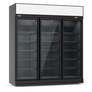 Must külmik must 1480 L - 3 klaasustega ustega CombiSteel