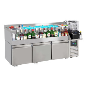 Table Refrigereeritud 3 Ustega koos Kokteilibaariga - Combisteel