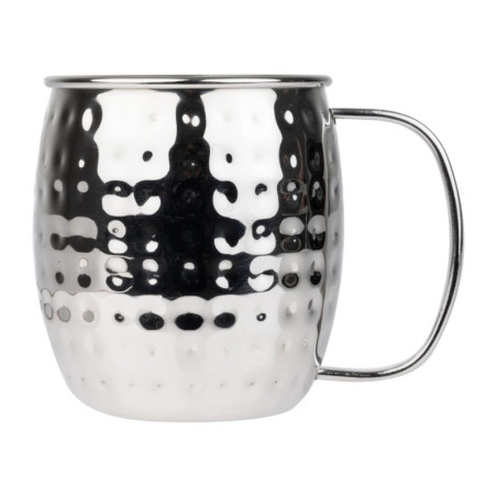 Hammered Stainless Steel Mug - 440 ml - Set of 6 - Olympia Hammered Stainless Steel Mug - 440 ml - Set of 6 - Olympia