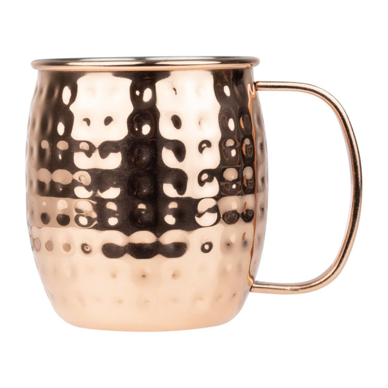 Mug en Acier Inoxydable Martelé Cuivré - 440 ml - Lot de 6 - Olympia Mug en Acier Inoxydable Martelé Cuivré - 440 ml - Lot de 6 - Olympia