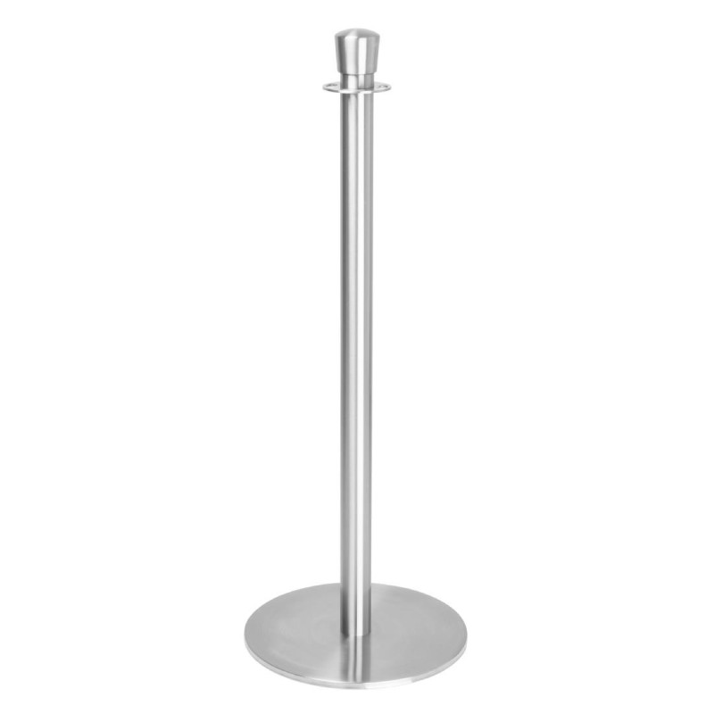 Brushed Stainless Steel Base Plate Welcome Post - Set of 2 - Bolero Brushed Stainless Steel Base Plate Welcome Post - Set of 2 - Bolero