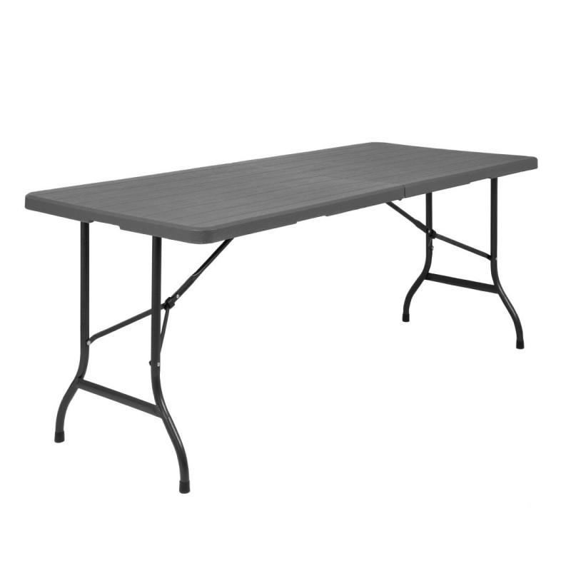 Rectangular Folding Table Rattan Effect - L 1829 x W 728 mm - Bolero Rectangular Folding Table Rattan Effect - L 1829 x W 728 mm - Bolero