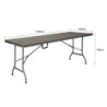Pruun Rotangist Ristkülikukujuline Kokkupandav Laud - L 1829 x P 728 mm - Bolero