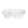Ovaalne Bagasse 2 sektsiooniga karp - 900 ml - Komplekt 100 - Fiesta
