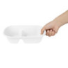 Ovaalne Bagasse 2 sektsiooniga karp - 900 ml - Komplekt 100 - Fiesta