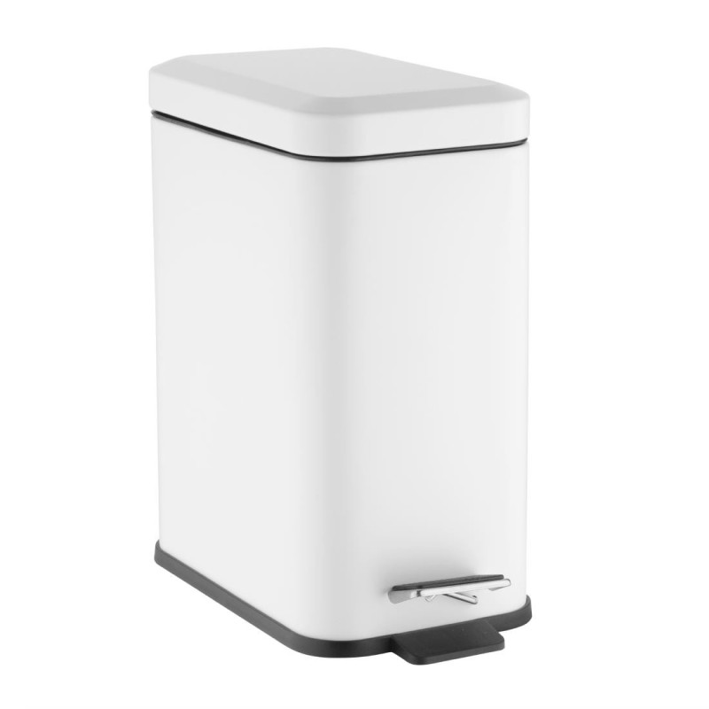 Slim White Bathroom Bin - 5 L - Jantex Slim White Bathroom Bin - 5 L - Jantex