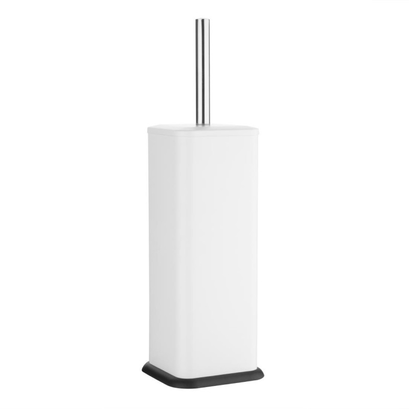 Square White Toilet Brush and Holder - Jantex Square White Toilet Brush and Holder - Jantex