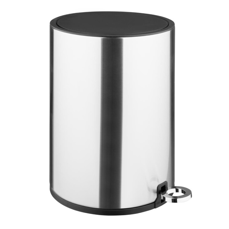 Round Pedal Bin in Brushed Steel - 6 L - Jantex Round Pedal Bin in Brushed Steel - 6 L - Jantex