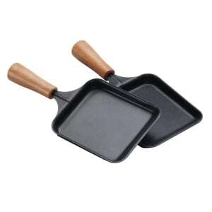 Ristkülikukujuline puidust raclette-pann