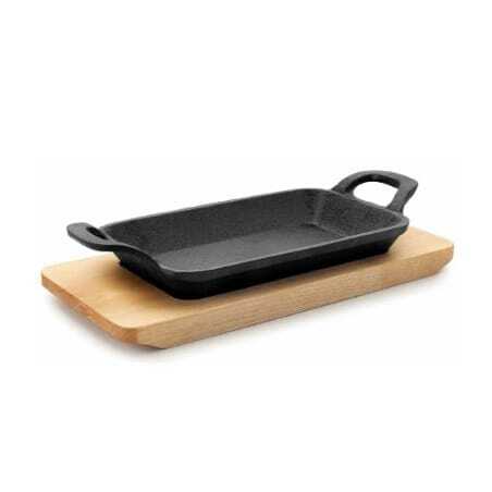 Mini Plancha Grill Sile pinnaga puidust alusega - 225 x 100 mm Lacor