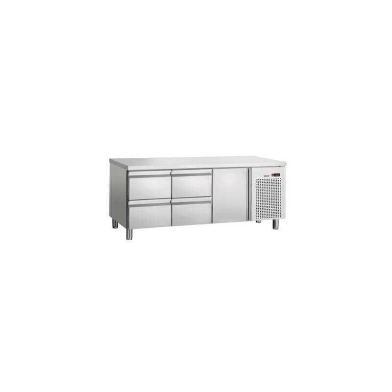 Refrigerated Table 1/1GN - 4 Drawers - 1 Door - 1 Shelf - Bartscher Refrigerated Table 1/1GN - 4 Drawers - 1 Door - 1 Shelf - Bartscher