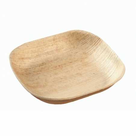 Ruudukujuline palmilehtedest taldrik - 100 x 100 mm - 25 tükki, keskkonnasõbralik