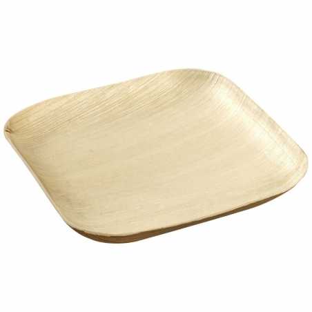 Ruudukujuline palmilehtedest taldrik - 150 x 150 mm - 25 tk