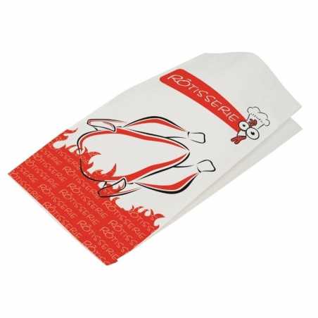 Kana röstimiseks mõeldud valge kraftpaberist kott - 17 x 35,5 cm - 500 tk komplekt