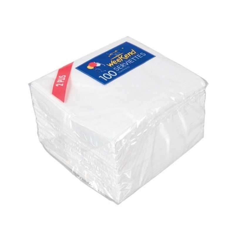 Nädalavahetuse salvrätikud 2 kihti - 30 x 30 cm - 100 tk komplekt Nädalavahetuse salvrätikud 2 kihti - 30 x 30 cm - 100 tk komplekt