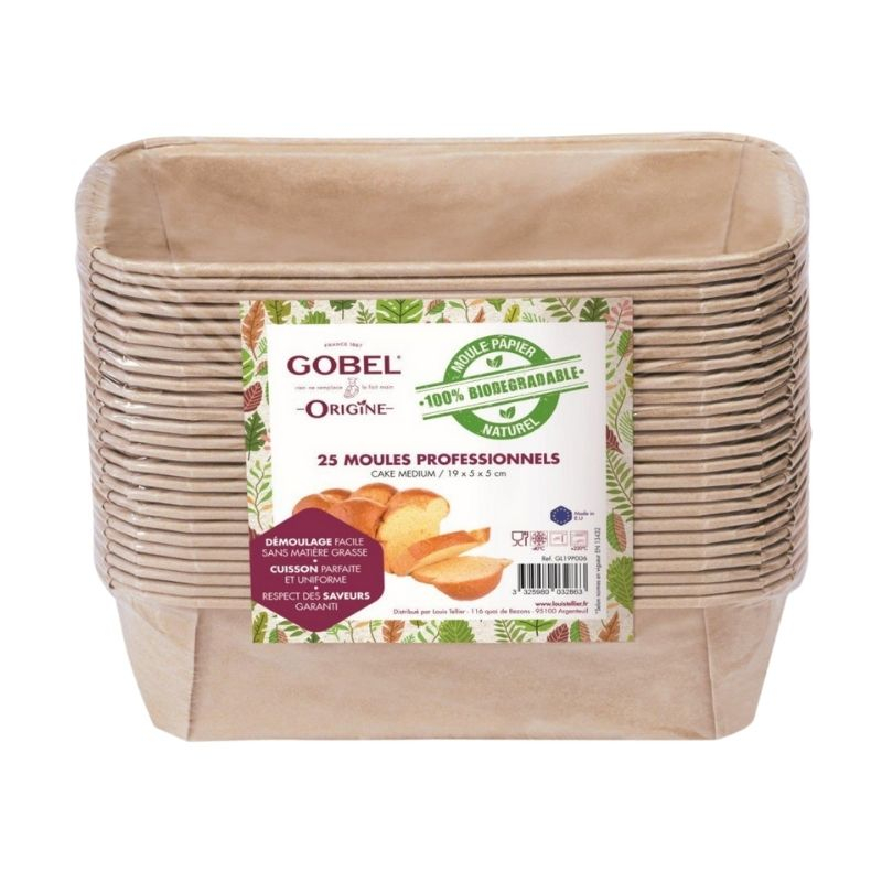 Disposable Medium Paper Loaf Pans - 19 x 5 x 5 cm - Pack of 25 Disposable Medium Paper Loaf Pans - 19 x 5 x 5 cm - Pack of 25