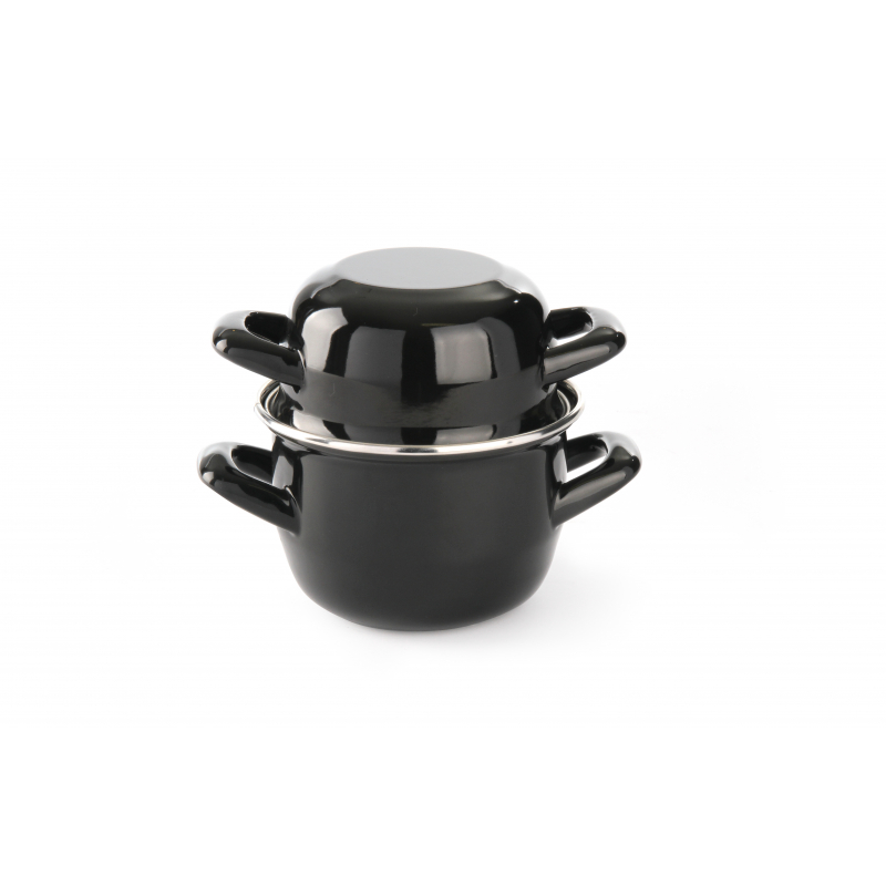 Cocotte à moules emaillé - avec couvercle - Marque HENDI - Fourniresto Cocotte à moules emaillé - avec couvercle - Marque HENDI - Fourniresto