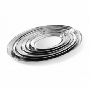 Ovaalne roostevabast terasest plaat - 450 x 290 mm - Bränd HENDI - Fourniresto
