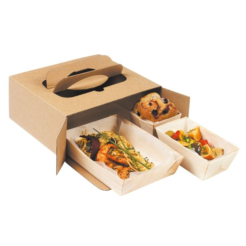 Cardboard Lunch Box - 220 x 200 mm - Pack of 100 Cardboard Lunch Box - 220 x 200 mm - Pack of 100