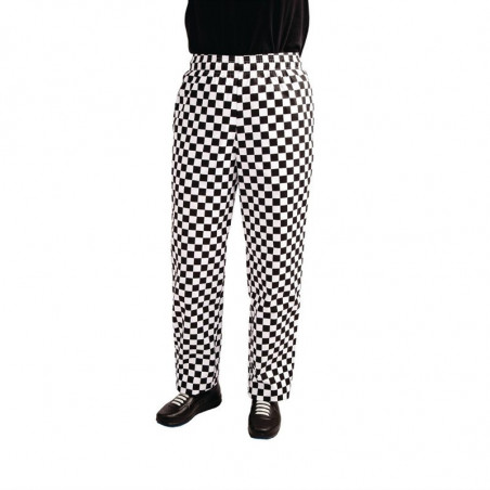 Köökipüksid Easyfit ruudulised valgete ja mustade toonidega - suurus M - Whites Chefs Clothing - Fourniresto