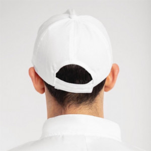Valge baseballi müts reguleeritava rihmaga - Üks suurus sobib kõigile - Whites Chefs Clothing - Fourniresto