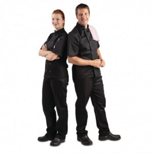 Must Köögisegu Must Lühikeste Varrukatega Vest Vegas - Suurus M - Whites Chefs Clothing - Fourniresto